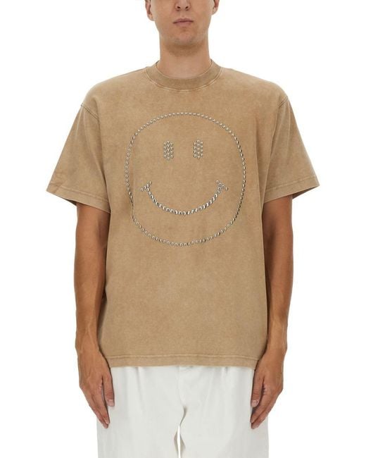 Moschino Natural Smiley Heavy Cotton T-Shirt for men
