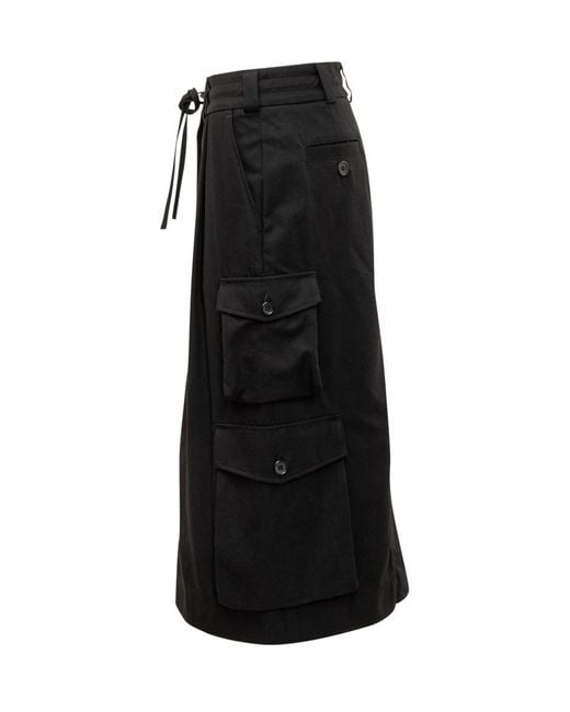 Dolce & Gabbana Black Cotton Cargo Skirt
