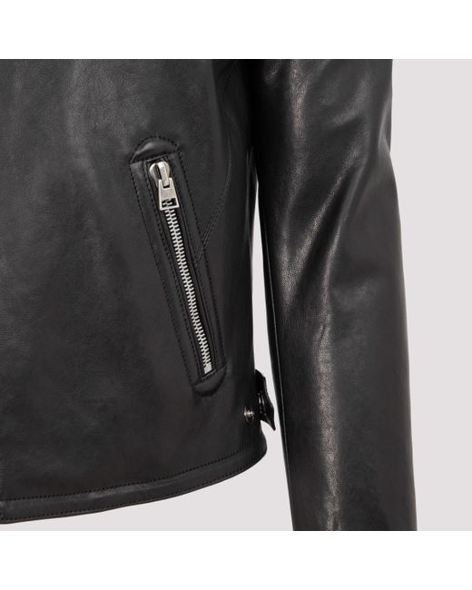 Tom Ford Worked Leather Icon Biker Jacket In Black For Men Lyst