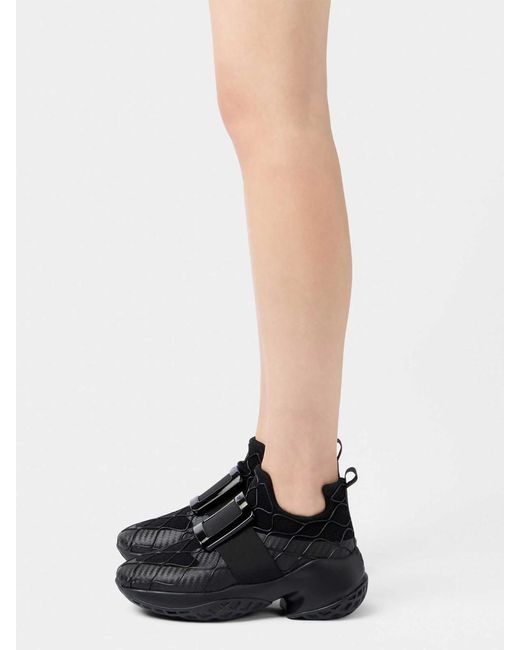 Roger Vivier Black Viv' Run Technical Sneakers