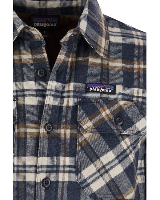 Patagonia Gray Medium Weight Organic Cotton Insulated Flannel Shirt Fjord for men