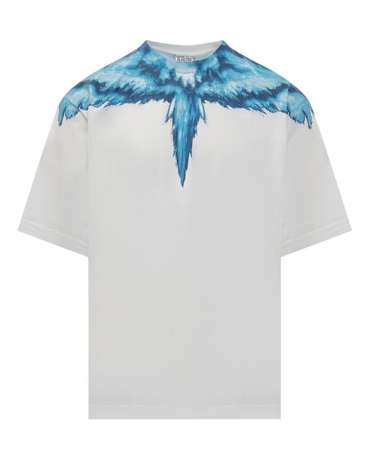 Marcelo Burlon Blue County Of Milan Colordust Wings T-shirt for men