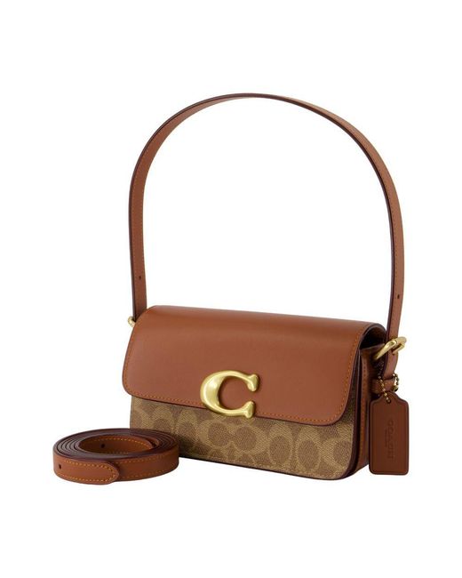 COACH Brown Signature Zoe Shoulder Bag