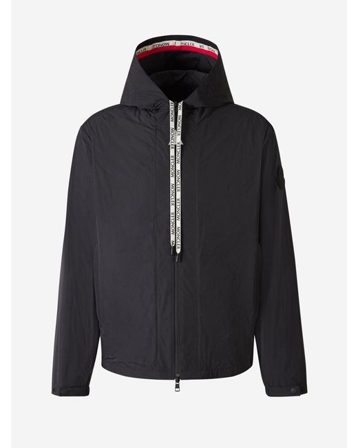 Moncler Black Hooded Technical Jacket for men