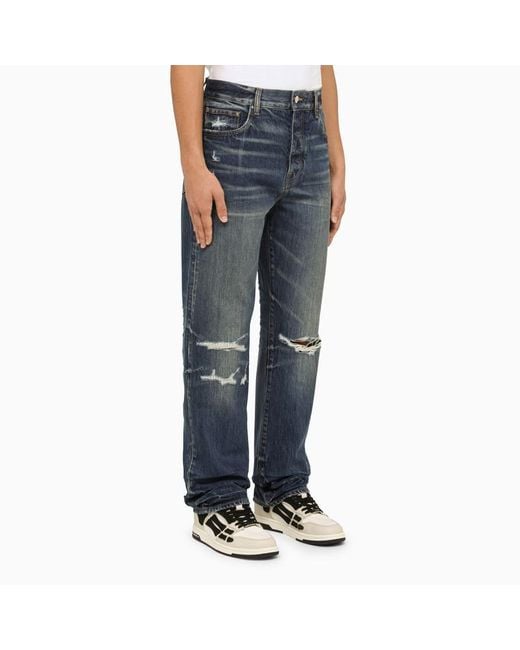 Amiri Blue Jeans With Tears River Indigo for men