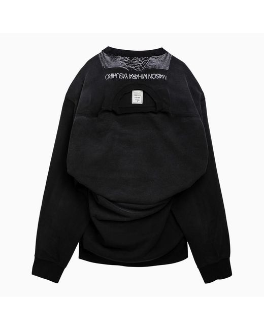 Maison Mihara Yasuhiro Black Cotton Sweatshirt With Double Neckline for men