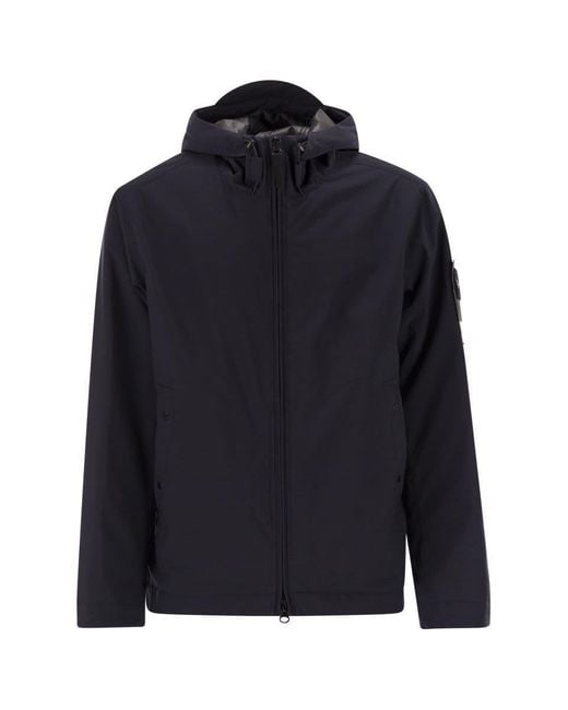 Stone Island Blue Padded Jacket With Waterproof And Windproof Membrane for men