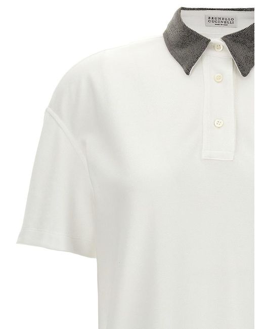 Brunello Cucinelli White 'Monile' Polo Shirt