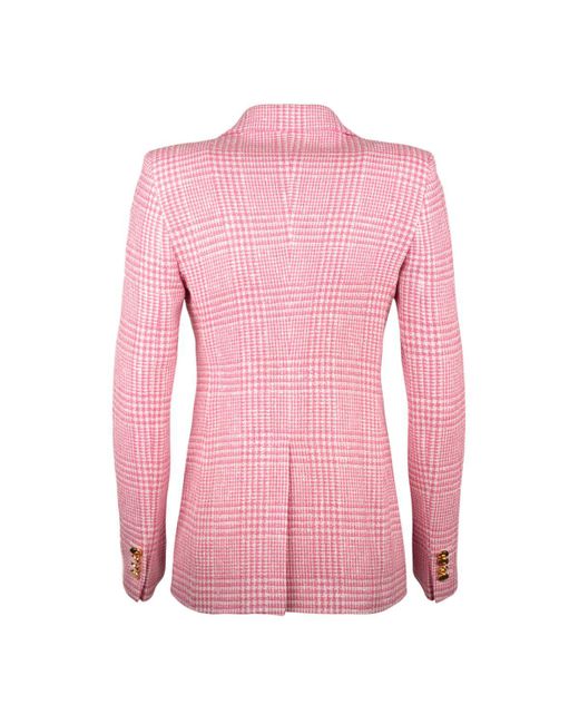 Tagliatore Pink And Double-Breasted Chevron Jacket
