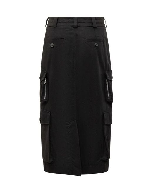 Dolce & Gabbana Black Cotton Cargo Skirt