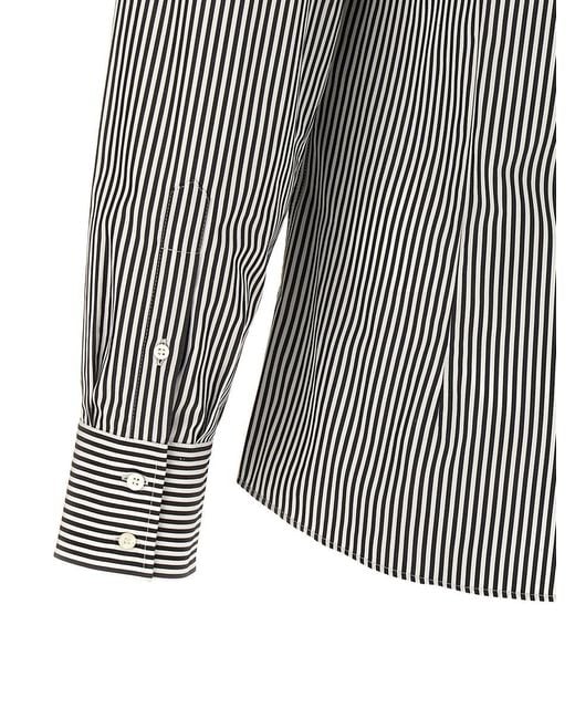 Brunello Cucinelli Gray Striped Shirt for men