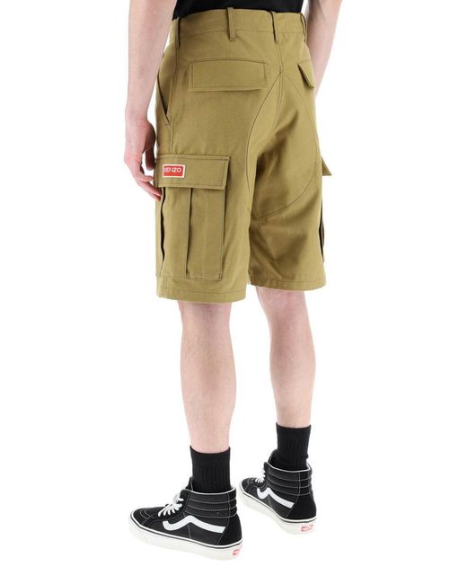 KENZO Green Cargo Shorts for men
