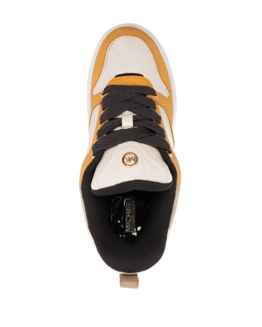 MICHAEL Michael Kors Orange Rumi Colour-block Leather Platform Sneakers