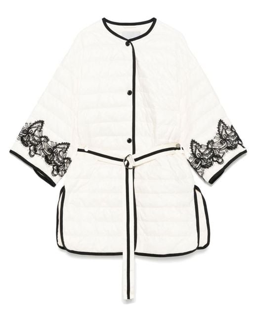 ERMANNO FIRENZE White Embroidered Padded Jacket