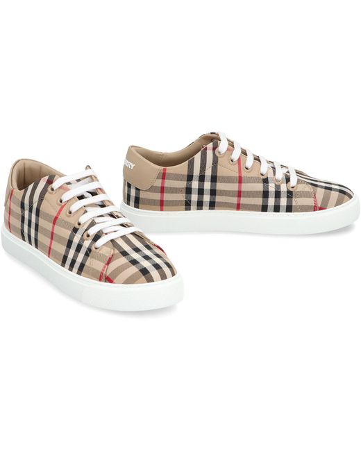 Burberry Natural Checked Motif Sneakers