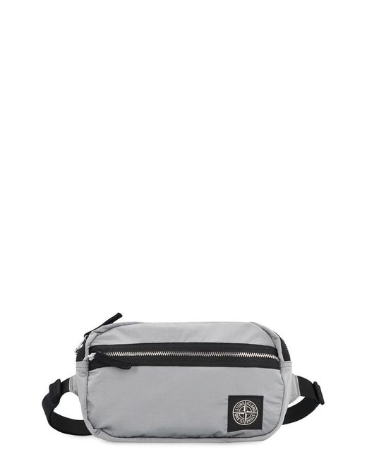 Stone Island Gray Technical Fabric Belt Bag
