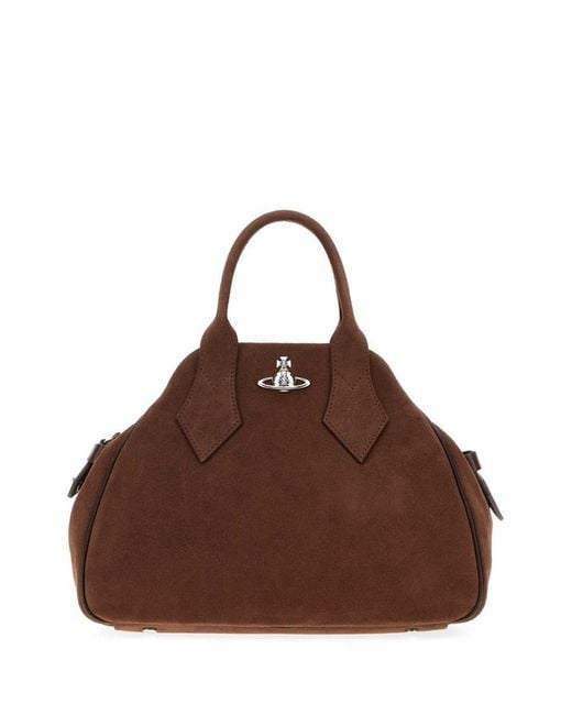Vivienne Westwood Brown Suede Medium Yasmine Handbag