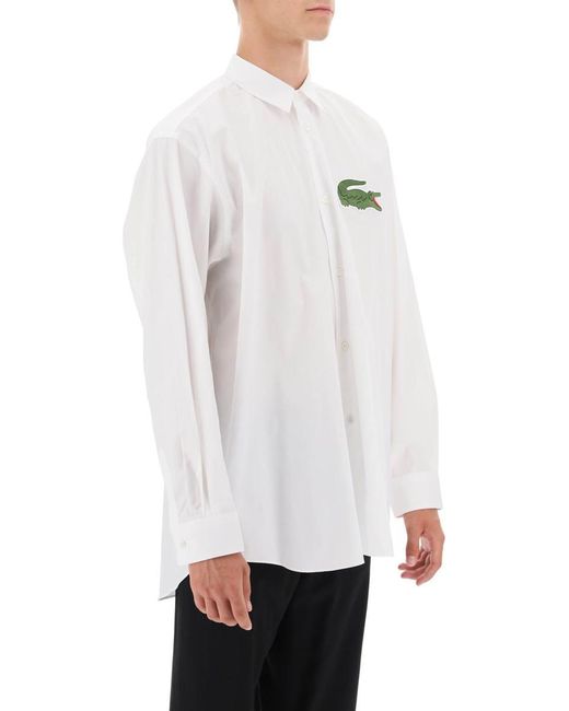 Comme des Garçons White X Lacoste Oversized Shirt With Maxi Patch for men