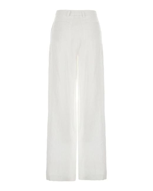 Plain White Pants With Wide Leg