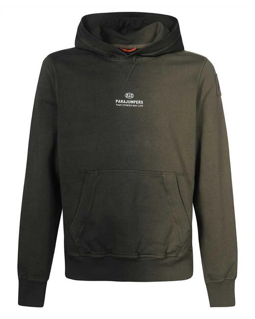 Parajumpers Green Cotton Hoodie for men