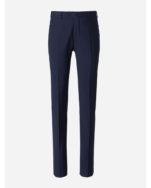 SCABAL® Blue Formal Wool Trousers for men