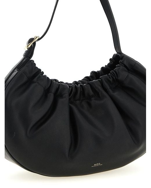 A.P.C. Black 'Ninon Hoop' Shoulder Bag