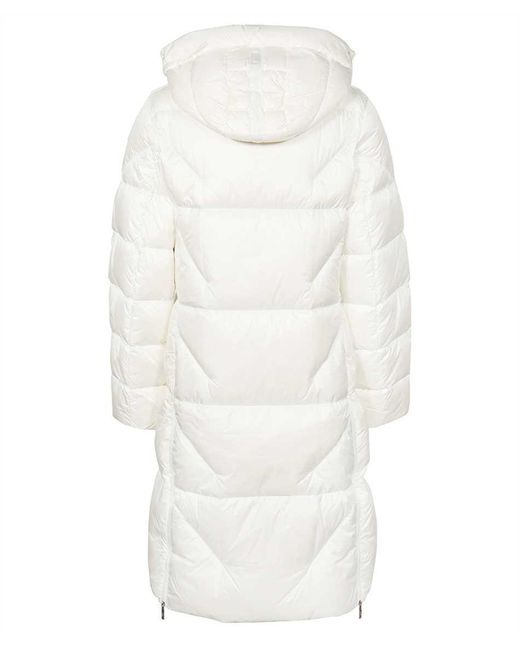 Parajumpers White Leonie Long Hooded Down Jacket