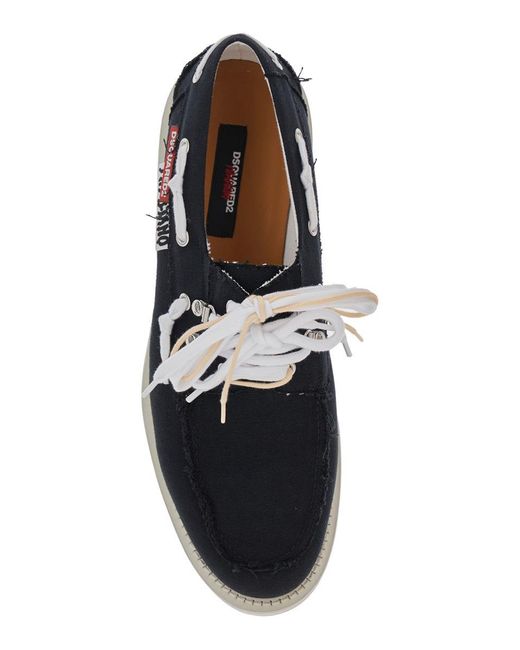DSquared² White 'D2 X Magliano' Loafers With Logo Patch On The Side And Front Laces for men