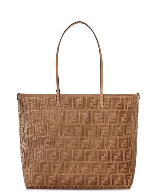 Fendi Brown Roll Ff Motif Tote