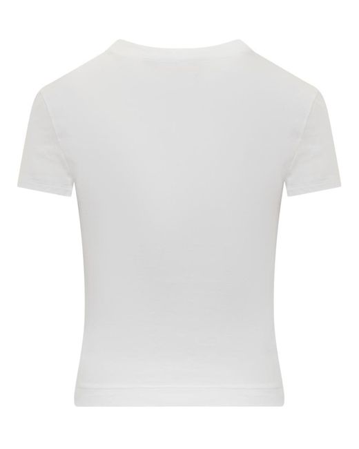 Dolce & Gabbana White Stretch-cotton Logo T-shirt