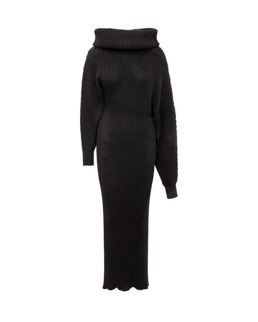 A.W.A.K.E. MODE Black Awake Mode Maxi Knit Dress