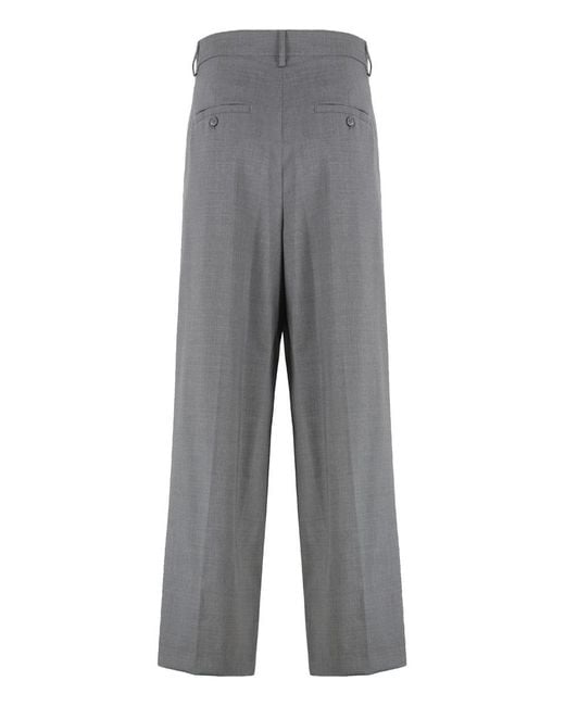 Weekend by Maxmara Gray Adelfi Virgin Wool Trousers