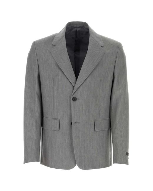 Prada Gray Jackets And Vests for men