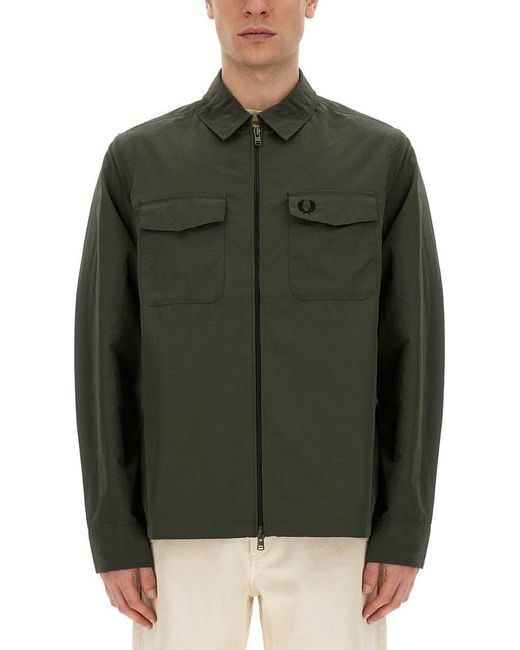 Fred Perry Green Shirt Jacket for men