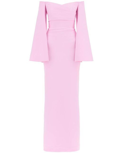 Solace London Pink Maxi Dress Eliana With Flared