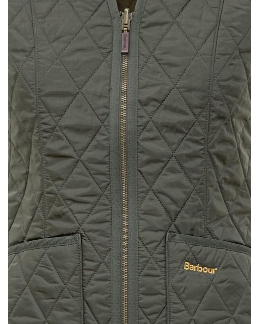 Barbour Green Quilted Vest With Zip