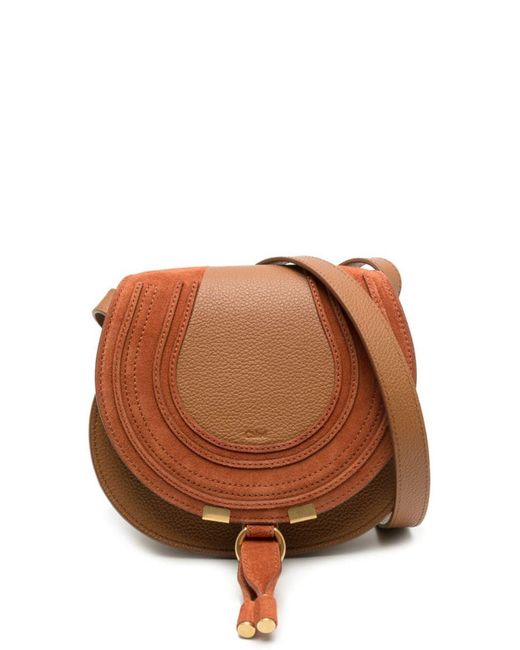 Chloé Brown Marcie Small Leather Crossbody Bag