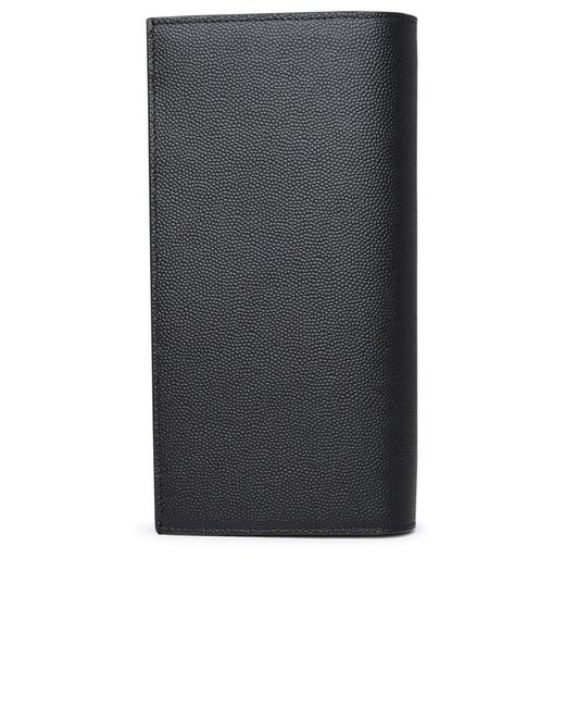 Saint Laurent Gray Black Leather Wallet for men