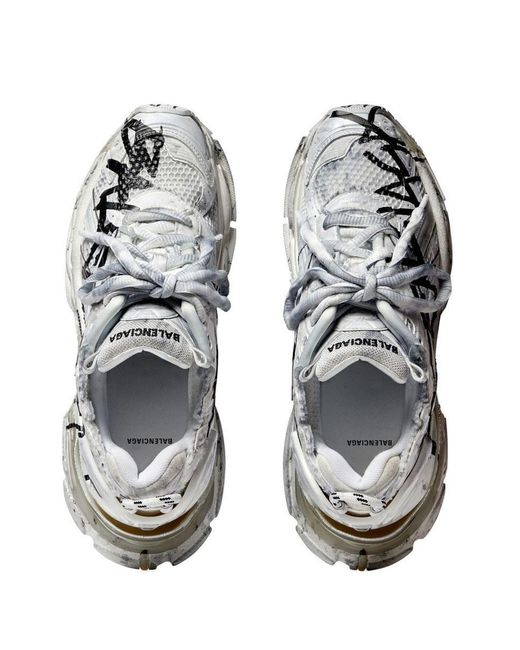 Balenciaga Graffiti Runner Sneakers in White for Men | Lyst
