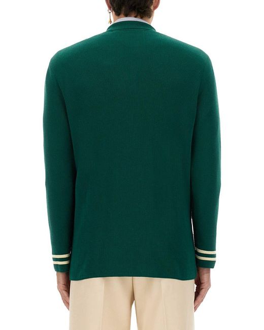 Valentino Garavani Green Cotton And Wool Jacket for men