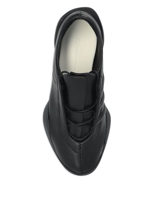 Y-3 Black Regu Leather Sneakers for men