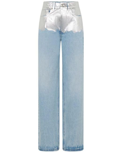 Rabanne Blue Jeans With Metallic Detail