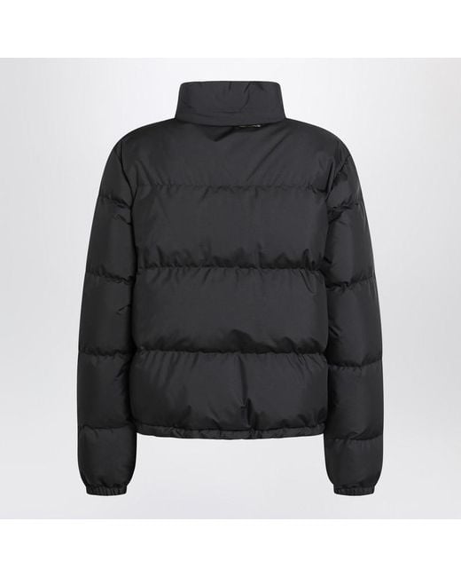 Burberry Black Zip-up Puffer Jacket With Check