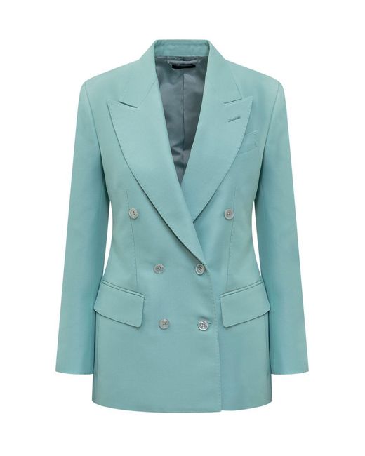 Tom Ford Blue Virgin Wool And Viscose Jacket