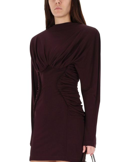Stella McCartney Purple Pleated Mini Dress