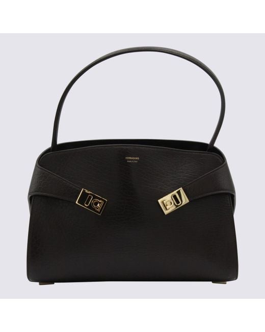 Ferragamo Black Leather Hug S Shoulder Bag