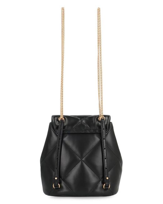Tory Burch Black Mini Kira Diamond Quilt Leather Backpack