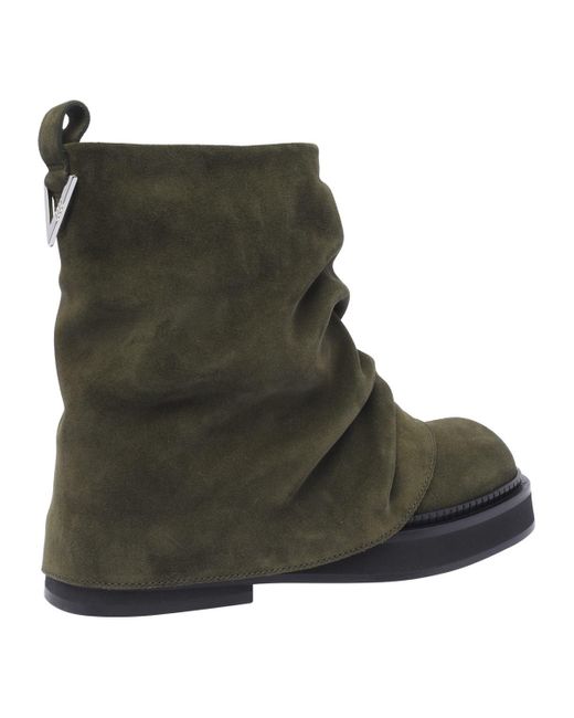 The Attico Green Mini Robin Combat Booties