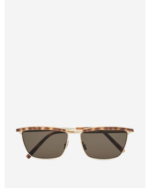 Saint Laurent Metallic Square Sunglasses for men