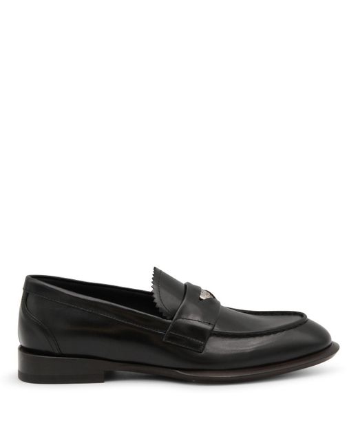 Alexander McQueen Black Leather Loafers for men